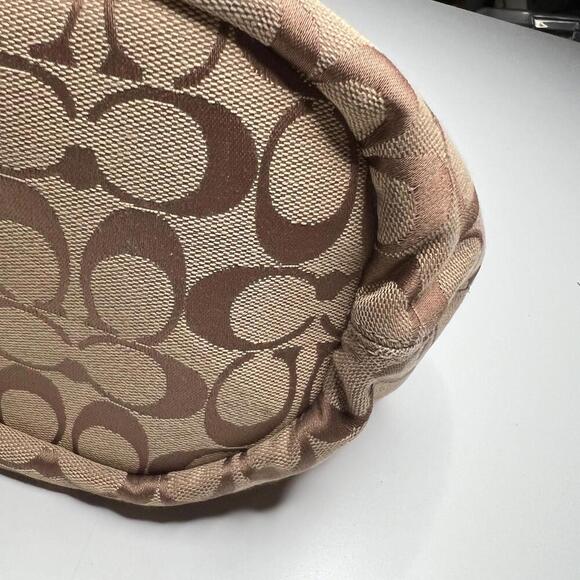 Coach Signature Pink Trim Tote Bag D1461-F28503 Canvas Jacquard Purse - Picture 12 of 14